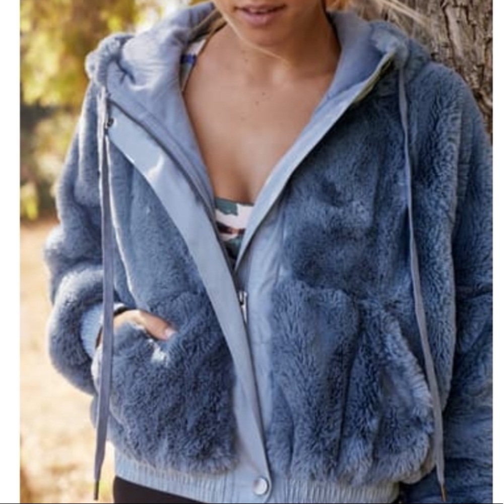 Free People Love It Soft Faux Fur Hoodie
